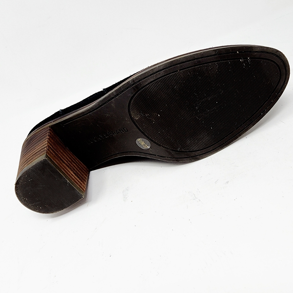 Lucky Brand ponic ankle booties black textured‎ suede womens 6.5 - Picture 2 of 16